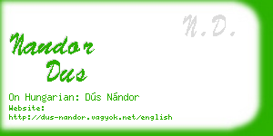 nandor dus business card